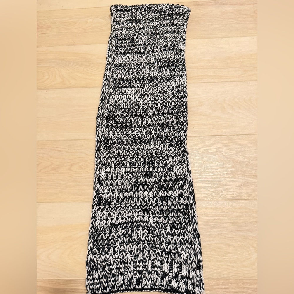 ASOS Black and White Knit Oversized Scarf, Unisex